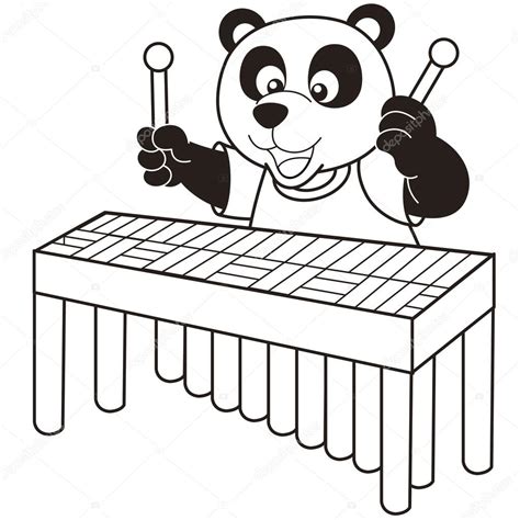 Cartoon Panda Playing A Vibraphone — Stock Vector © Kchungtw 22780060