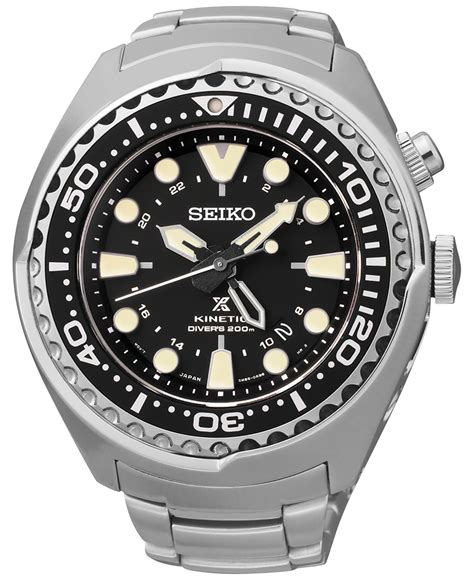 Lyst Seiko Mens Automatic Prospex Kinetic Gmt Diver Stainless Steel