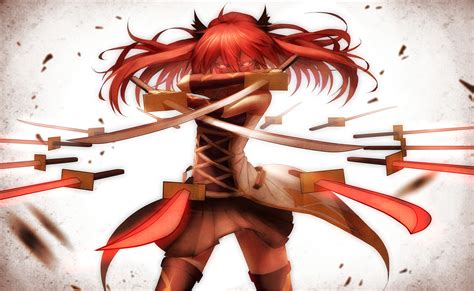Girl Anime Character With Sword Hd Wallpaper Wallpaper Flare