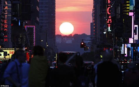 New Yorkers Behold Breathtaking Sunset As The Sun Falls Perfectly The