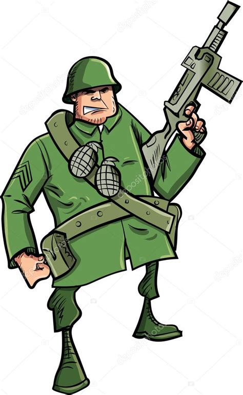 Cartoon Soldier With Machine Gun — Stock Vector © Antonbrand 40618843