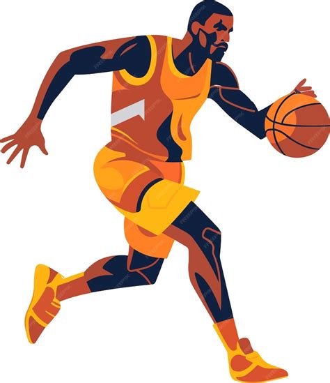 Premium Vector A Basketball Player Dribbling A Ball