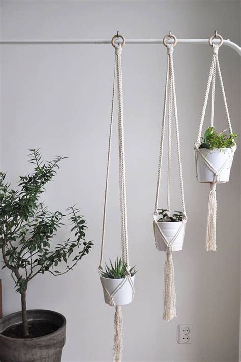 Set Of 3 Minimal Modern Macrame Plant Hangers They Are