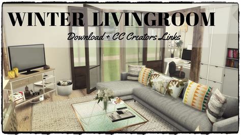 Sims 4 Winter Livingroom Download Cc Creators Links Dinha