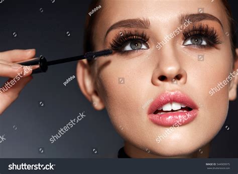 Mascara Closeup Beautiful Young Woman Face Stock Photo 544909975