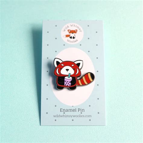 Red Panda Enamel Pin Hard Enamel Pin Cute Animal Pin Brooch Etsy