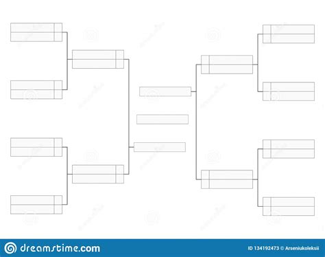 Empty Tournament Bracket Template For Word Contest Infographics Stock