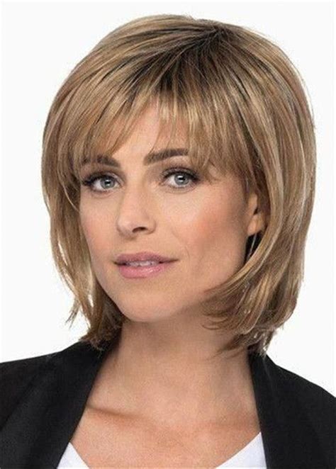 Check spelling or type a new query. Medium Length Layered Bob With Bangs Synthetic Hair Lace ...