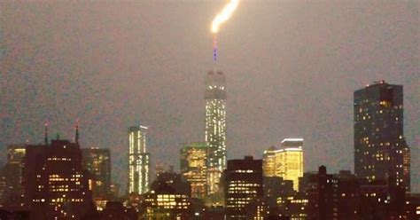 Watch The Electrifying Moment Lightning Strikes The One World Trade