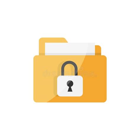 Files Folder Permission Icon In Flat Style Document Access Vector