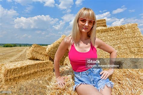 Beautiful Young Woman In The Hayloft Stock Photo Download Image Now