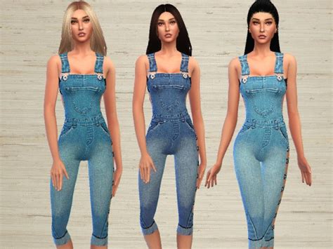 The Sims Resource Denim Jumpsuit By Puresim Sims 4 Downloads