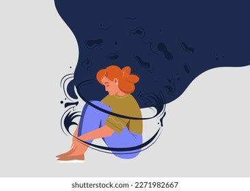 Frustrated Woman Nervous Problem Feeling Anxious Stock Vector Royalty