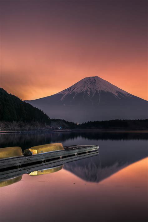 °jpn° Sunset Mt Fuji Br Beautiful Nature Pink Sky Cool Photos