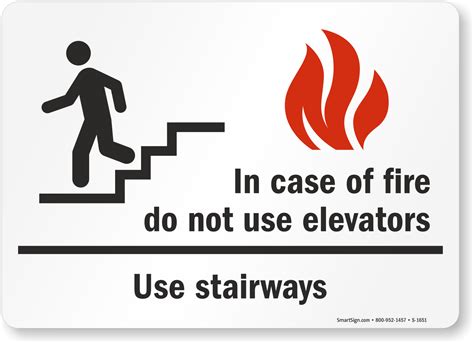 In Case Of Fire Signs Do Not Use Elevators