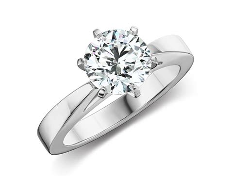 Round Brilliant Cut Diamond Solitaire Engagement Ring In Platinum