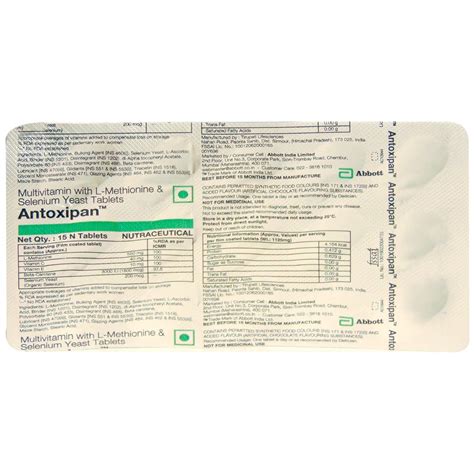 Antoxipan Tablet 15s Price Uses Side Effects Composition Apollo