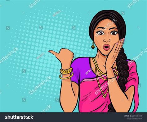 Beautiful Indian Woman In Wearing Traditional Royalty Free Stock Vector 2093704345