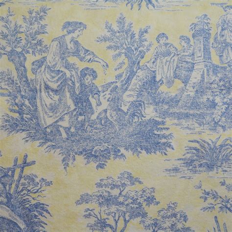 Blue French Toile Upholstery Fabric Country Life Waverly
