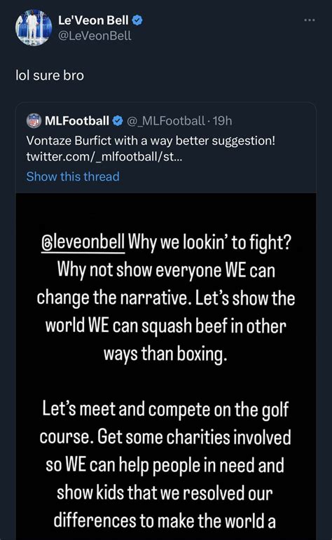 Mlfootball On Twitter Lev Bell Responds