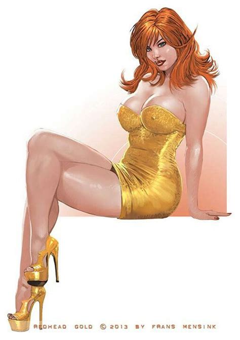 Redhead Gold •frans Mensink Pin Up Beauties Pinterest