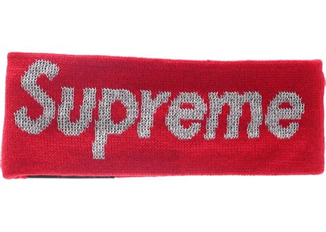 Supreme New Era Reflective Logo Headband Fw 16 Red