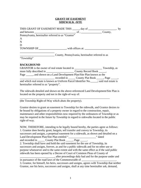 Pennsylvania Easement Form Fill Out And Sign Printable Pdf Template