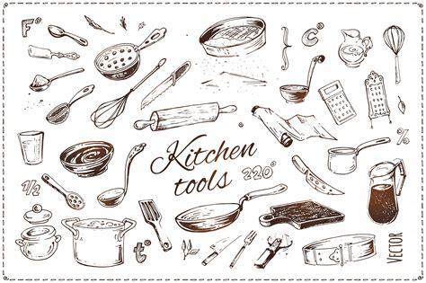 Hand Drawn Cooking And Food Icons How To Draw Hands Icon Set Vector Food Icons