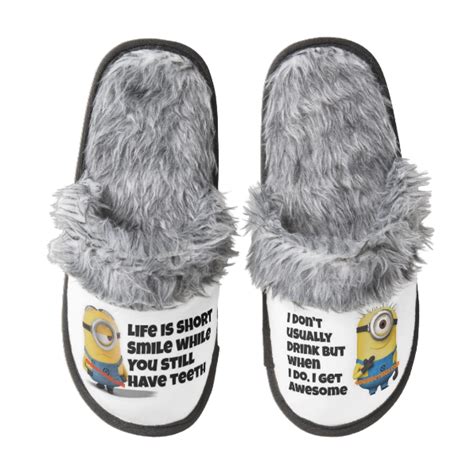 Pin By Chris Brown On Minion Funny Quotes Slippers Fuzzy Slippers