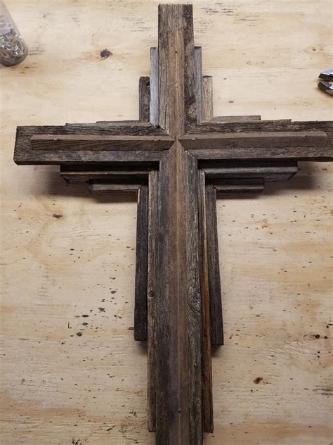 Cross 27 Cross In 3d Large Wooden Wall Rustic 24 Staining Wood