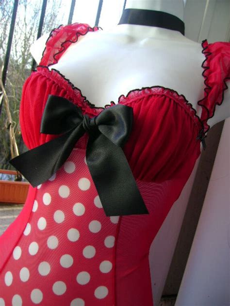 VALENTINES Day Red White N Black Polka Dot Pin Up Rockabilly