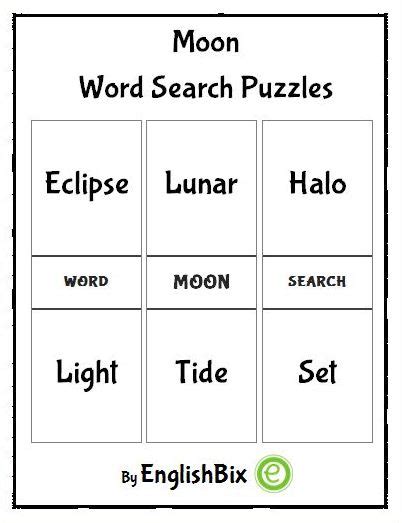 Common Moon Words Search Mini Workbook Englishbix