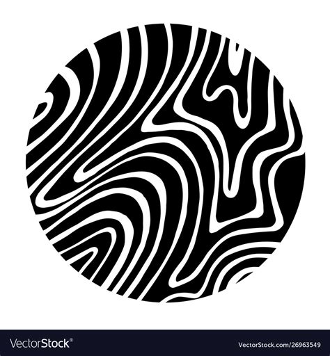 Black Abstract Graphic Circle With White Lines Vector Image
