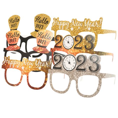 Buy Inoomp 6pcs Happy New Year Eyeglasses 2023 New Years Glasses Photo Booth Props Fancy