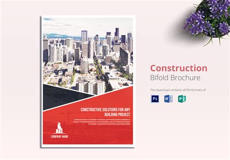 Construction Brochure Design Template In Word Psd Publisher