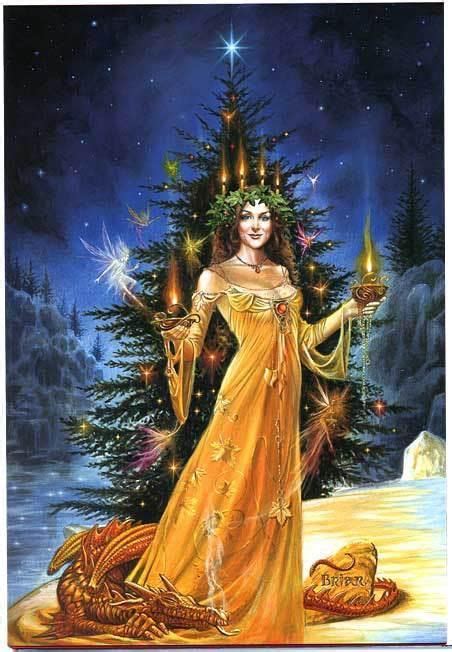 Yule Goddess Ste Lucie Pagan Yule Pagan Art Samhain Pagan Nature Pagan Witchcraft Wiccan