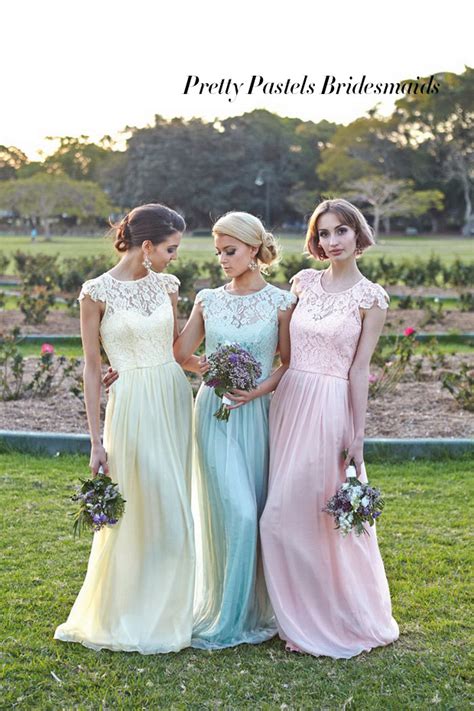 However, if you want to push the boundaries, try orange and black, purple and coral, or tan and maroon. pastel bridesmaid dresses | Tulle & Chantilly Wedding Blog