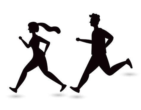 premium vector athletes running isolated vector silhouettes
