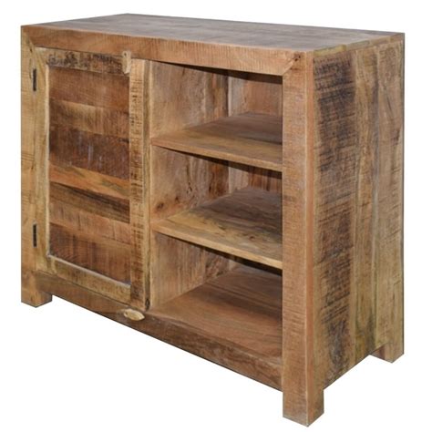 Shop Farmhouse Style Wooden Storage Cabinet With Door And 3 Open