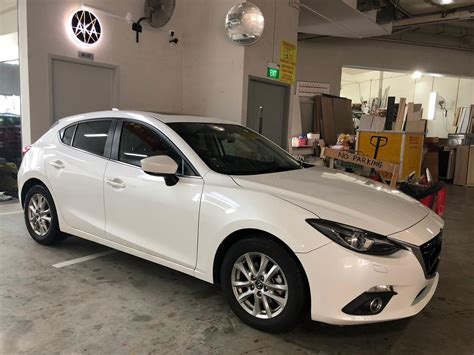 Mazda 3 Hatchback White For Rent Aka Car Rental In Singapore