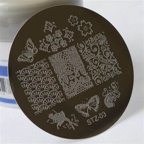 1pc New Designs Round Stainless Steel Diy Image Stamping Nail Art