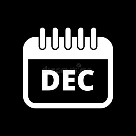 December Calendar Sticker Calendar Sign December Month Symbol Simple