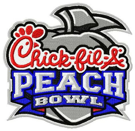 Chick Fil A Peach Bowl Logo Machine Embroidery Design