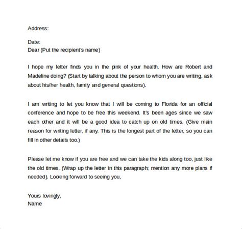 Letter Writing Informal Letter Example Letter