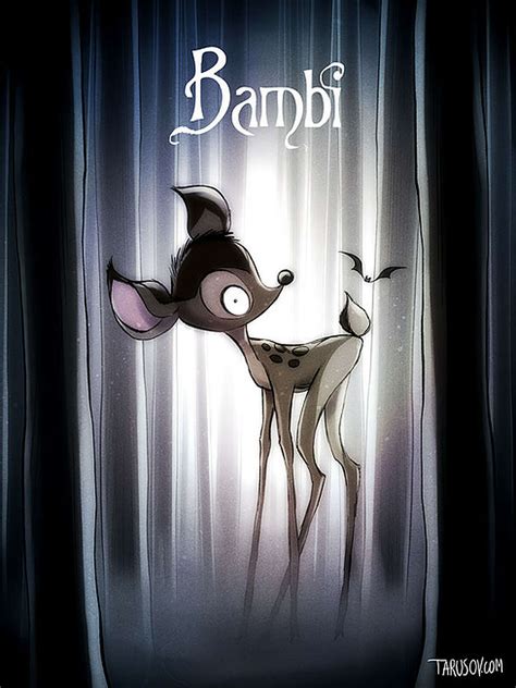 Andrew Tarusov Reimagines Disney Characters As Tim Burton Illustrations