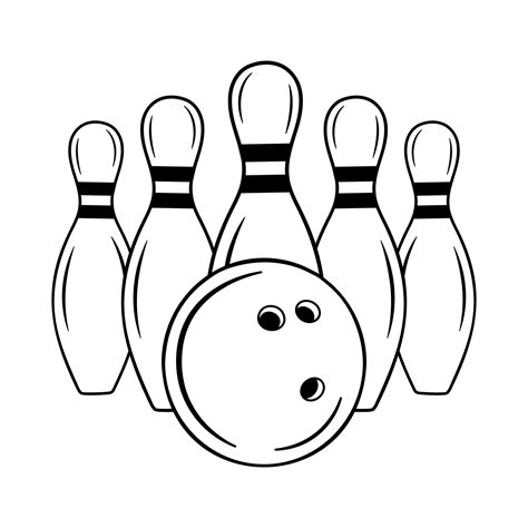 Bowling Pins With Ball Sport Iconlogo Game Template For Bowling Club