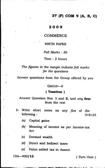 Previous Year Question Paper For Guahati University Pdf