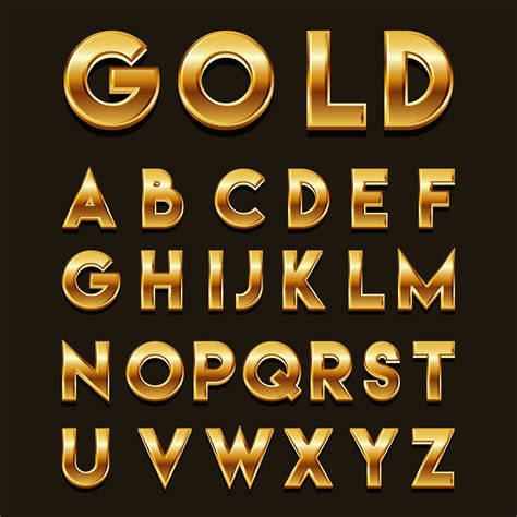 Golden 3d Fonts Vector 171806 Vector Art At Vecteezy