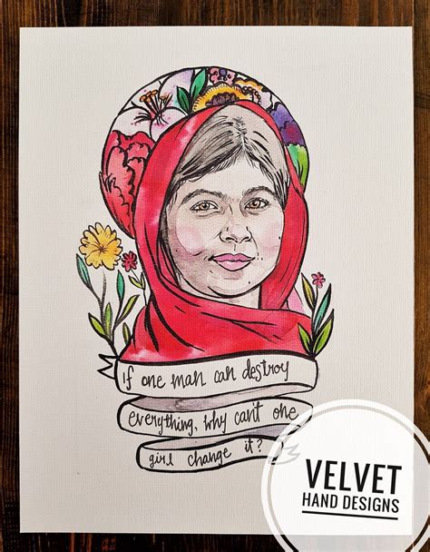 The life of malala yousafzai, the pakistani blogger who survived being shot by the taliban and became the youngest winner of the nobel peace prize. Malala Yousafzai print by VelvetHandDesigns on Etsy https ...