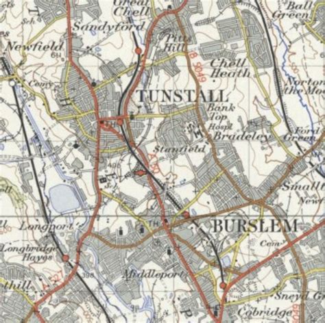 Tunstall And Burslem Old Map Old Map Stoke On Trent Newfield